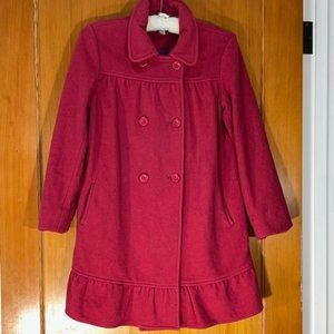 Garnet Hill Girls Pink Wool Coat